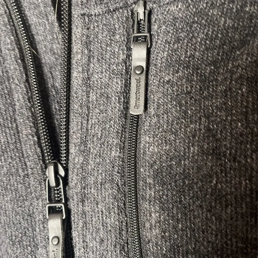 SmartWool Echo Lake Full Zip Fleece Lined Jacket Mens Medium Charcoal Gray